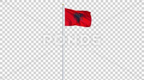 Albania flag, long shot, isolated with alpha channel Stock Photos