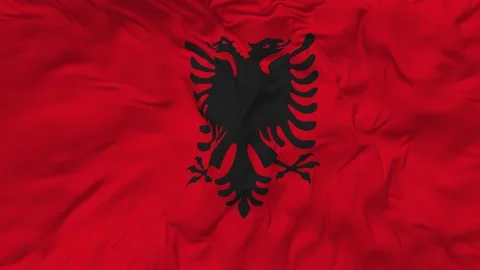 Albania Flag Seamless Looping Background Slow Motion Waving Stock Footage 233488787