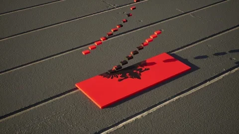 Albania Flag - Slow Motion Stock-Footage 318674072