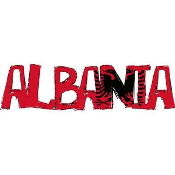 Albania flag text Stock Illustration