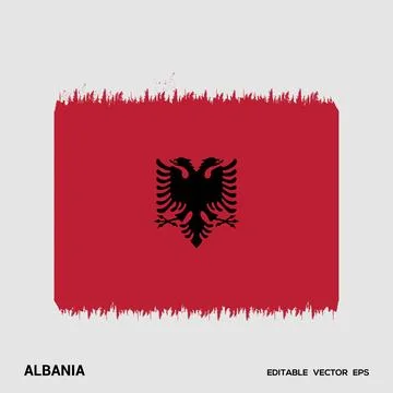 Albania Flag Vector stroke Stock Illustration