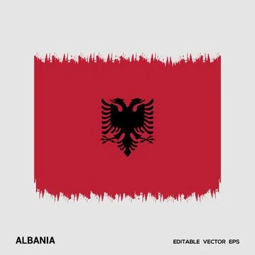 Albania Flag Vector stroke Stock Illustration