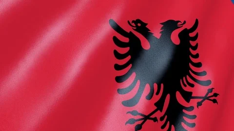 Albania Flag waving. 3d render seamless loop Stock Footage 70865188