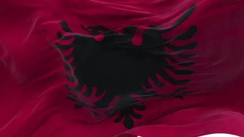 The Albania flag is waving. Stock Footage 300445481