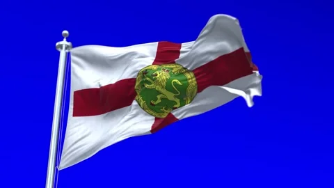 Albania Flag Waving in Loopable and Textured green screen background Stock Footage 296876359