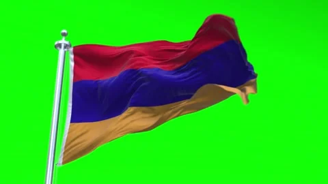 Albania Flag Waving in Loopable and Textured green screen background Stock Footage 296876423