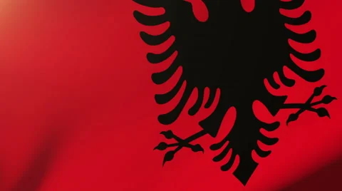 Albania flag waving in the wind. Looping sun rises style.  Animation loop Stock Footage 47875455