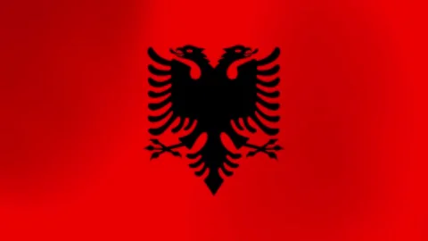 Albania Flag Wind Waving Stock Footage 336055576