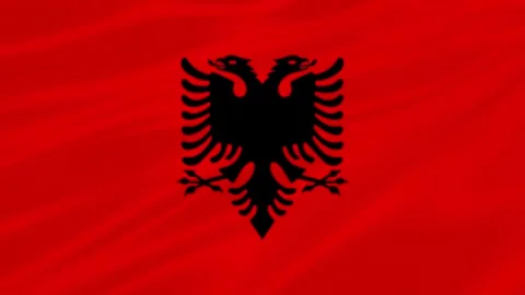 Albania Flag Wind Waving Stock Footage 336084701