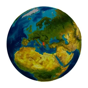 Albania highlighted on globe Illustrazione stock