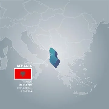 Albania information map. Stock Illustration