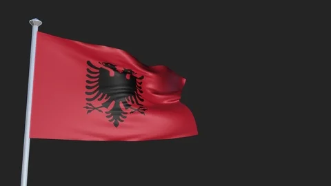 Albania - Loopable 3D flag animation with Alpha Channel and Transparency for  Stock-Footage 91458424