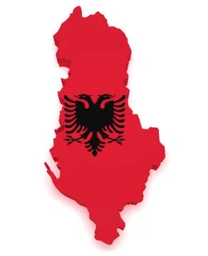 Albania map 3d shape Stock Illustration