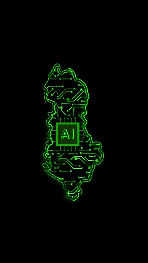 Albania Map AI Chipset Technology Opener Stock-Footage 337171051