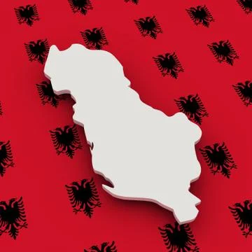 Albania map and flag Stock Illustration