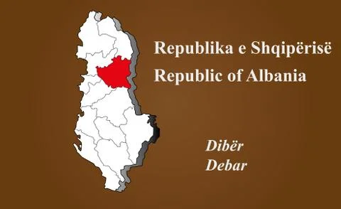 Albania map - debar highlighted Stock Illustration