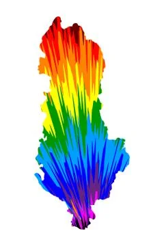 Albania - map is designed rainbow abstract colorful pattern Stock Illustration
