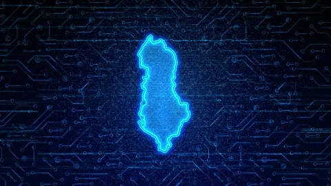 Albania Map Digital Technology Opener Stock Footage 335080565