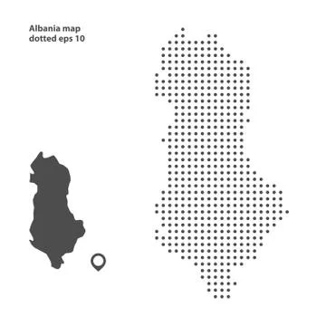 Albania map dotted on white background vector isolated Stock Illustration