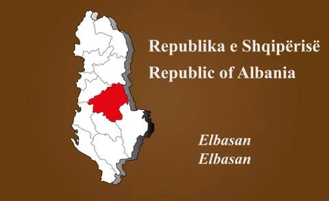 Albania map - elbasan highlighted Stock Illustration