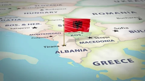 Albania Map Flag 4K Loop Vídeos de archivo 315829171
