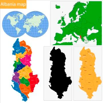 Albania map Stock Illustration
