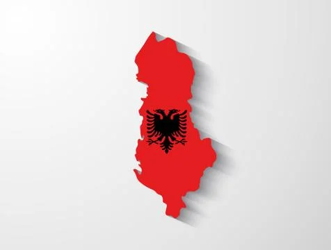 Albania map with shadow effect Stock Illustration