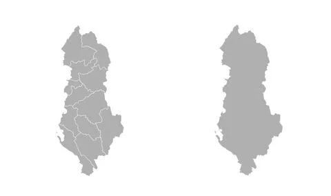 Albania map. Stylized map illustration with cities, administrative divisions Stock Illustration