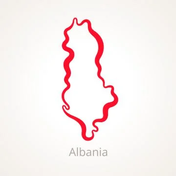 Albania - Outline Map Illustrazione stock