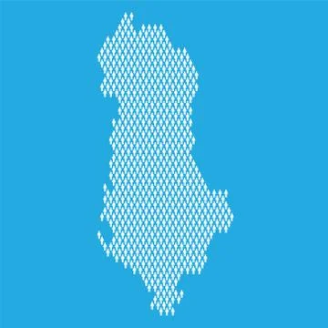Albania population. Statistic map made from stick figure people Stock Illustration