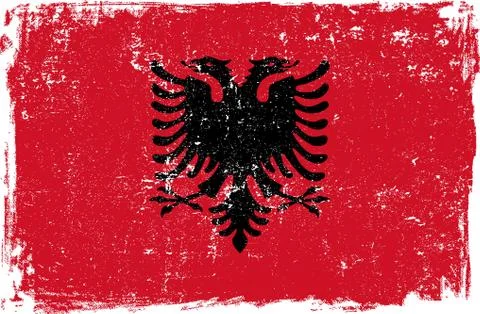 Albania Vector Flag on White Stock Illustration