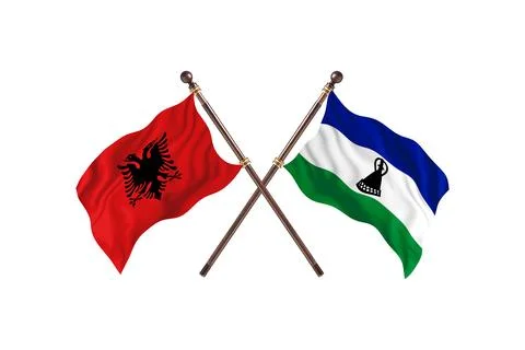 Albania Versus Lesotho Two countries Flags background Stock Illustration
