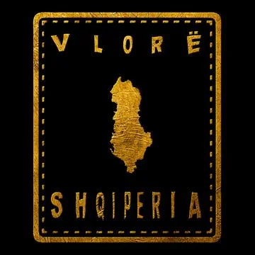 Albania Vlora Seal Map Design Illustrazione stock