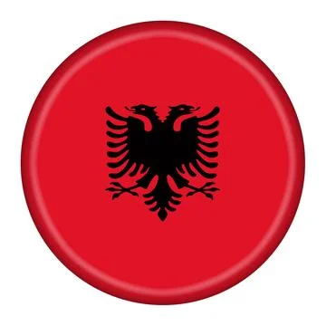 Albania web icon button isolated on white with clipping path Stock Illustration
