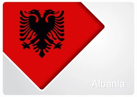 Albanian flag design background. Vector illustration. Illustrazione stock