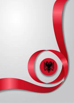 Albanian flag wavy background. Vector illustration. Stock Illustration