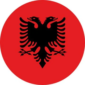 Albanian round flag icon vector illustration Illustrazione stock