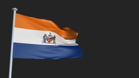 Albany New York - Loopable 3D flag animation with Alpha Channel and Transpare 스톡 동영상 90974017