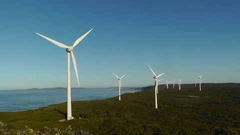 Albany Wind Farm Stock Footage 89014320