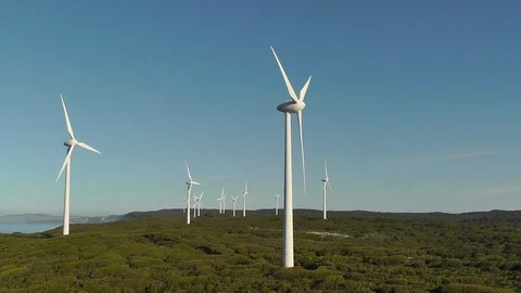 Albany Wind Farm Stock Footage 89196890
