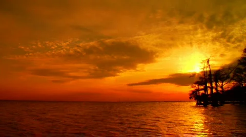 AlbemarleSound Sunset 0010GK Stock Footage 547879
