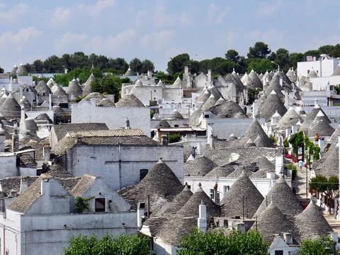 Alberobello rooftop townscape. 스톡 사진