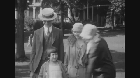 Albert Breen Family pose for camera in Palestine Park - 1929 Stock Footage 106242143