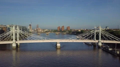 Albert Bridge - Flyover Stock Footage 88226836