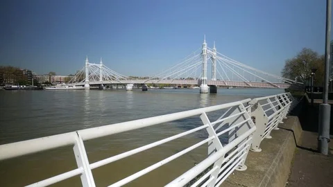 Albert Bridge, London. Stock Footage 74306695