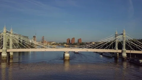 Albert Bridge - Pullback Shot 스톡 동영상 88220220