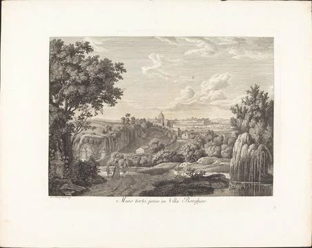 Albert Christoph Dies, Muro torto, preso in villa Borghese, 1792 Muro tort... Stock Photos