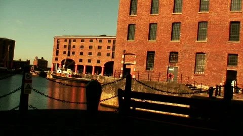 Albert Dock Liverpool, opened in 1846 Stock Footage 653752
