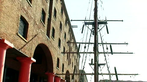 Albert Dock Liverpool, opened in 1846 Stock Footage 655387