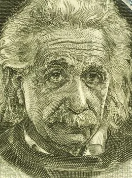 Albert Einstein (1879-1955) on 5 Pounds 1968 Banknote from Israel. German born Foto stock